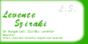 levente sziraki business card