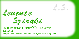 levente sziraki business card